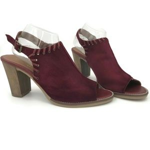 BELLA VITA Suede Heel Shoe Size 11 WW Burgundy